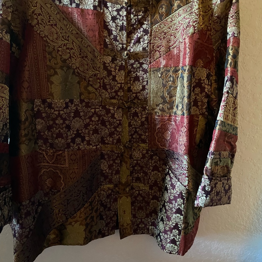 August Max Mandarin Collar Multi Colored Jacket S… - image 5